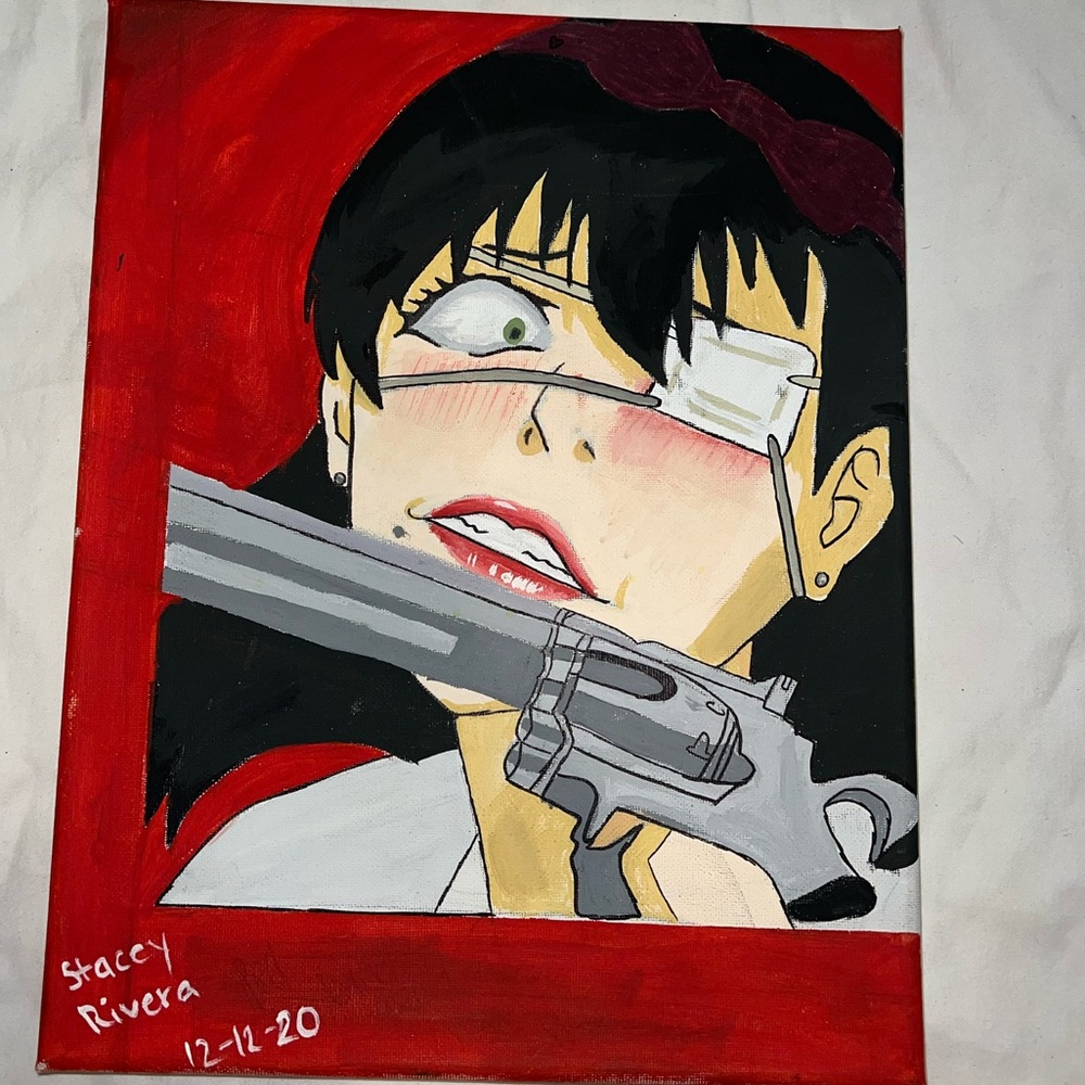 Kakeguri Midari Ikishima Handmade Art Painting Anime 10x14 Frame